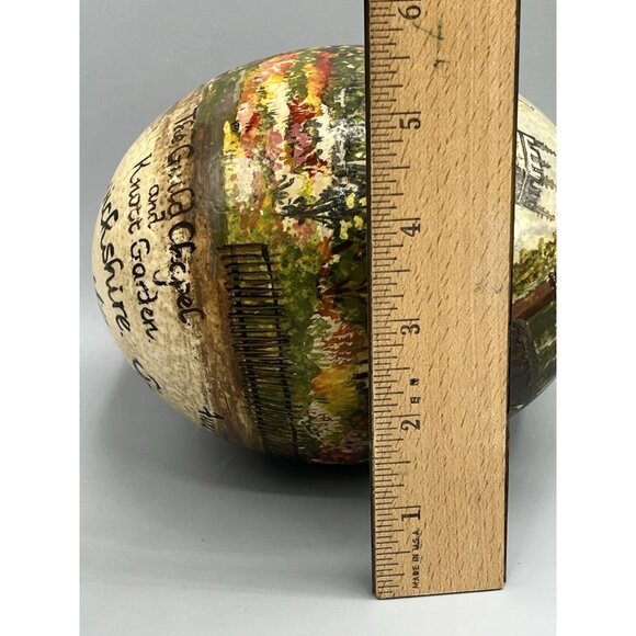Hand Painted Ostrich Egg Shakespeare's Home Anne Hathaway Cottage Straford Avon - Picture 8 of 12